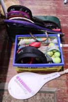 A job lot of assorted vintage sporting equipment etc Shipping unavailable