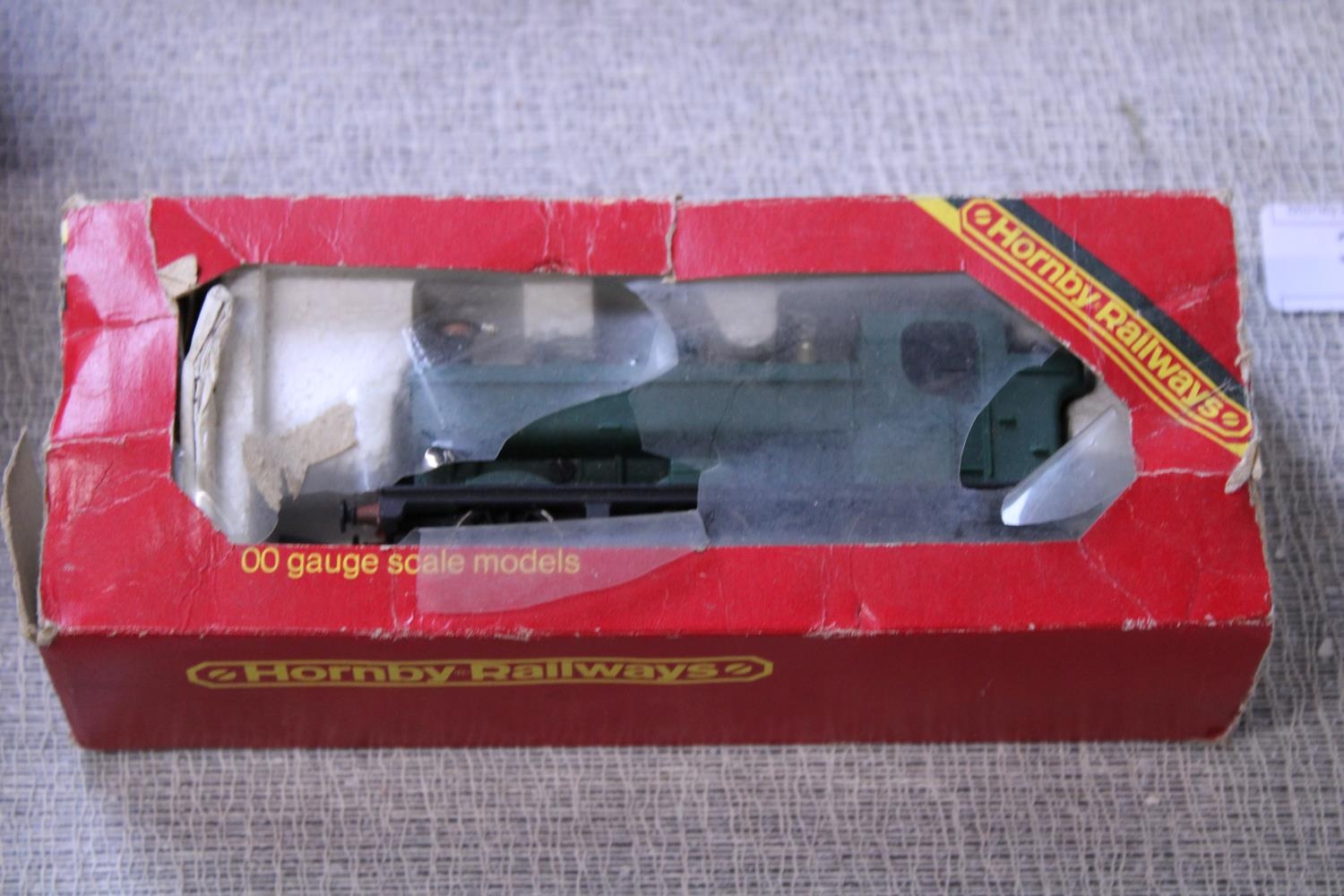 A boxed Hornby OO gauge tank locomotive