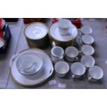 A Bavarian bone china tea service (two saucers with small chips) Shipping unavailable