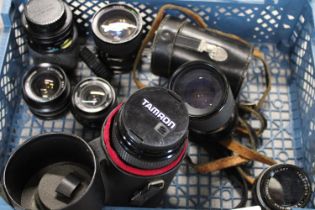 A selection of assorted camera lenses