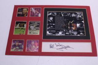 A piece of signed snooker player Jimmy White ephemera