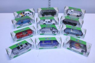 Twelve boxed Corgi die-cast models