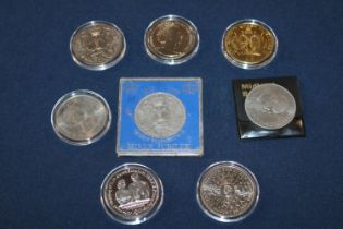 A selection of assorted commemorative coins