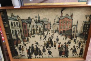 A framed L S Lowry print, shipping unavailable