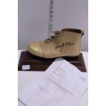 A signed Golden Boot by Willie John Mcbride (Ex Irish and British Union Player)