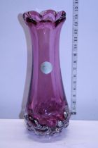 A heavy Murano art glass vase