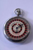 A rare 1930's Dormy golf scorer in the style of a pocket watch