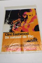 A vintage Clint Eastwood movie poster for Dirty Harry (Belgium release)