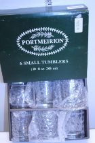 Six Port Merrion glass tumblers