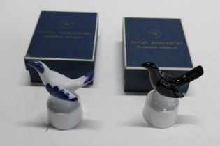 Two boxed Royal Worcester porcelain pie toppers