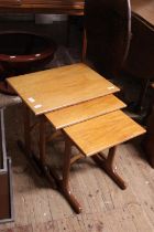 A set of mid century G Plan nest of three tables, shipping unavailable