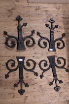 Four wrought iron accessories