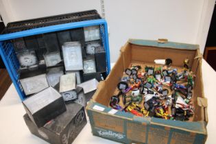 A good job lot of DC comic die-cast figures and a selection of model boxes