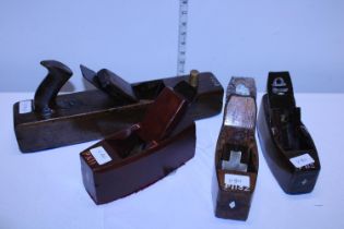 Four assorted antique wood working planes