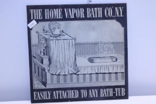 A vintage advertising print on board 'The Home Vapour Bath Company', shipping unavailable