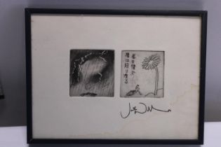 A framed piece signed Oriental art work