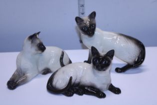 Three Beswick cat figurines