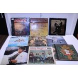 A selection of vintage LP records including ,Iron Maiden, The Who etc