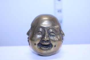 A small bronze Budda head desk weight