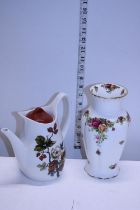 A Royal Albert Old Country Roses Vase and a Midwinter teapot