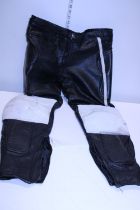 A pair of leather motorbike trousers size 46