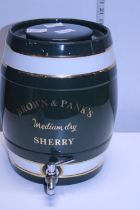 A original Brown & Pank's ceramic sherry barrel with working taps. shipping unavailable