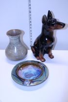 Three pieces of collectable ceramics including Lancastrian and Irish pottery
