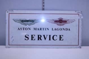 A Aston Martin Lagonda Service/Parts double sided sign 60x30