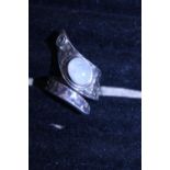A 925 silver and moonstone ring
