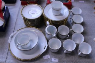 A Bavarian bone china tea service (two saucers with small chips) Shipping unavailable