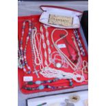 A job lot of costume jewellery necklaces