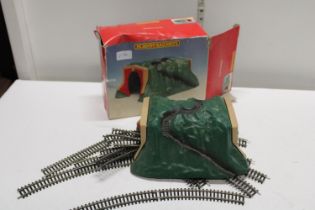 A boxed Hornby OO gauge tunnel and selection of track