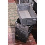 Four assorted galvanised storage trays, shipping unavailable