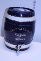 A original Brown & Pank's ceramic sherry barrel with working taps. shipping unavailable