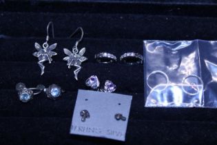 A selection of 925 silver earrings