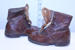A pair of child's Victorian leather booties