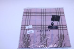 A new with tags Burberry 100% lambs wool pink long scarf 166 x 38cm