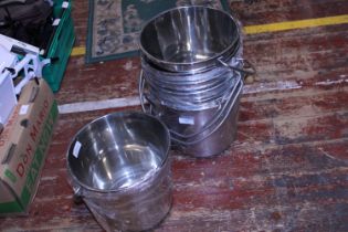 A selection of new metal buckets a/f. Shipping unavailable