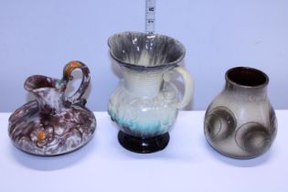 Three pieces of West German art pottery