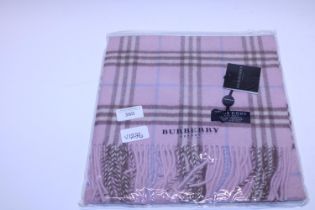 A new with tags Burberry 100% lambs wool pink long scarf 166 x 38cm