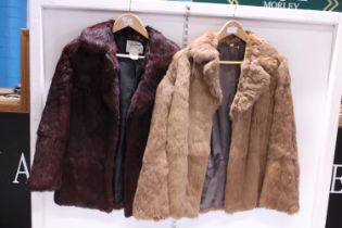 Two ladies fur jackets size 14 & 10