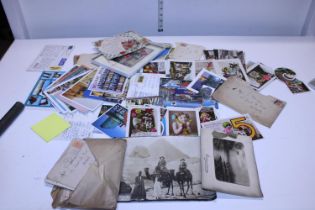 A job lot of assorted post cards and other ephemera including military