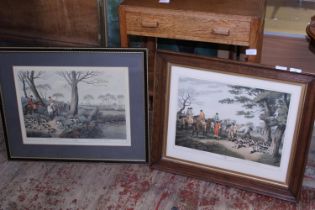 Two framed hunting scene prints, shipping unavailable