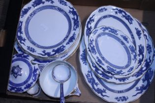 A job lot of antique Booths blue and white bone china, shipping unavailable