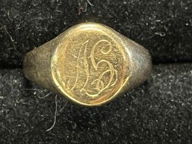 A 9ct gold signet ring size V 8g