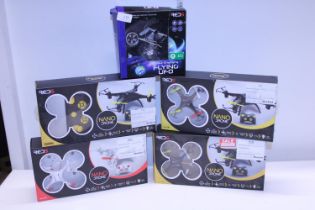 Four boxed Nano Drones and one other (untested) A/F