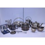 A job lot of assorted plated ware