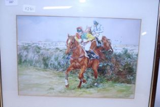 A framed watercolour by Edwin Swaker