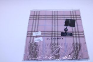 A new with tags Burberry 100% lambs wool pink long scarf 166 x 38cm