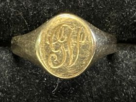 A 9ct gold signet ring size W 10.14g